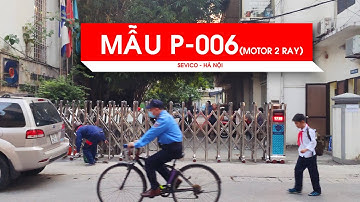 Cổng xếp inox P-006(Motor 2 Ray) lắp đặt tại SEVICO Hà Nội|Cổng xếp PCG