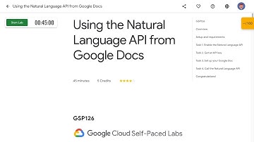 Using the Natural Language API from Google Docs GSP126