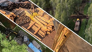 Timber unloading + Harvester & Forwarder work.