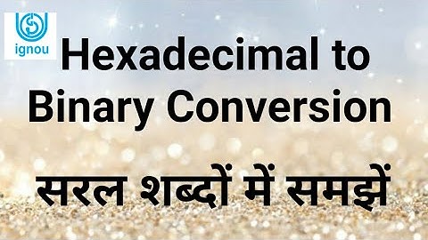 Hexadecimal to Binary Conversion, bcs011, mcs012, ignou
