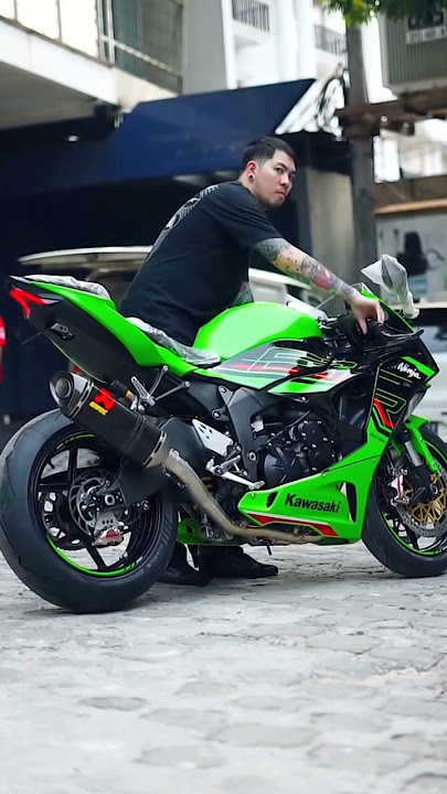 2024 kawasaki ninja zx6r akrapovic Full system exhaust note🔥🥵 #kawasaki #zx6r #kawasakininja #2024
