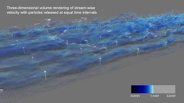 Large eddy simulation of a Wind Farm - Explanatory Clip