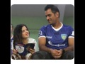 Lovely dhoni with cute sakshi