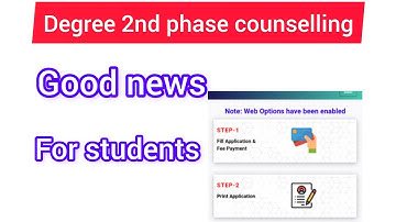 Ap Degree 2nd counselling web options enable !! important dates