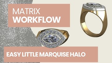 Matrix Rhino CAD Jewellery - Realtime Workflow - Simple Marquis ring