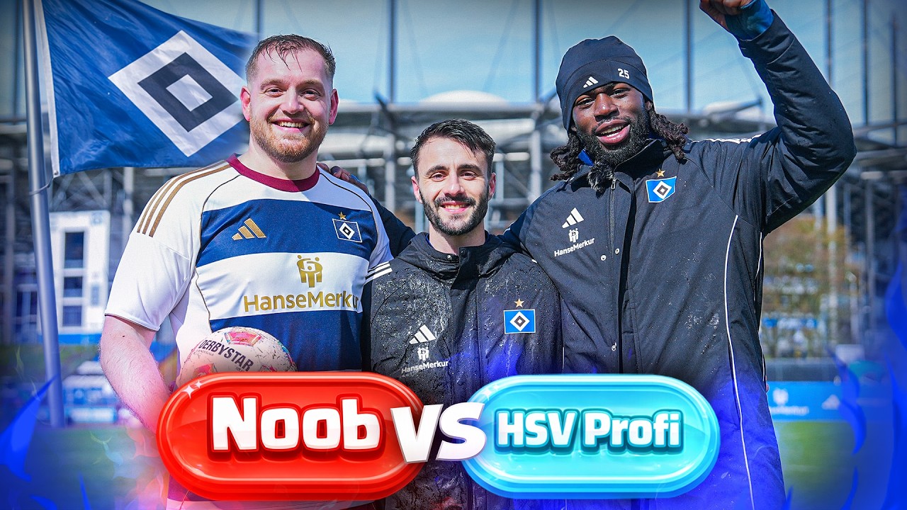 ⚽😍Streamer vs Bundesliga Profi! - Verrückte FUßBALL Challenge mit HSV Spielern!