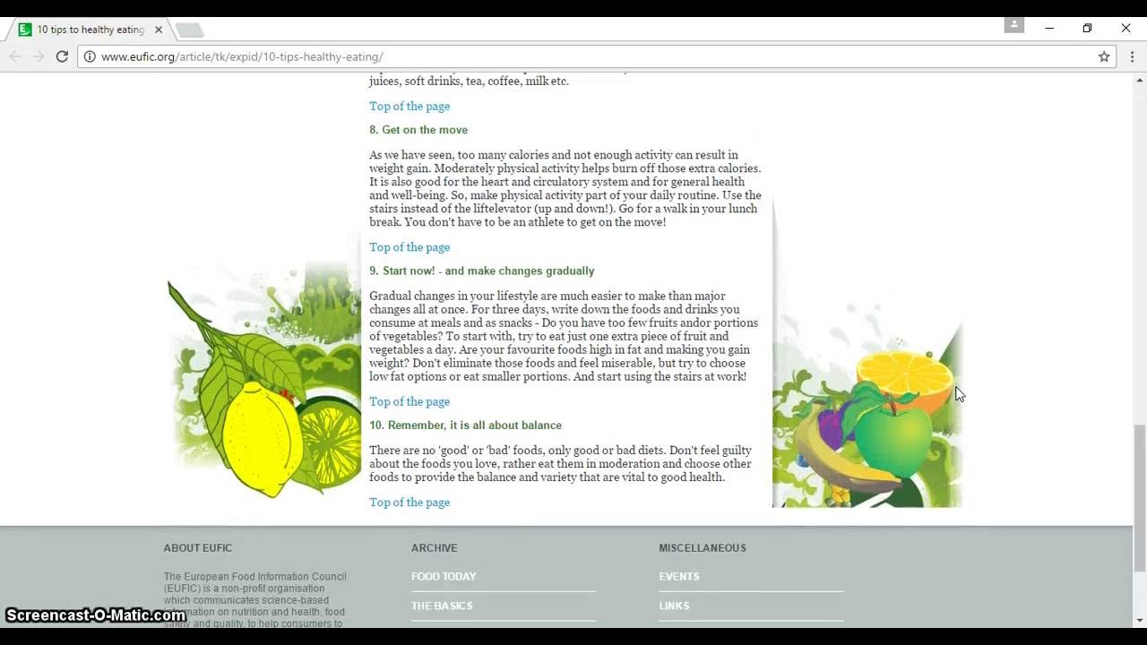 Healthy Diet Tips 10 tips to healthy eating - YouTube