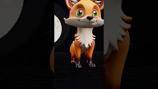 Stylized Low-poly Fox 3D Model — Cinematic Fly-Around | Detailed View
