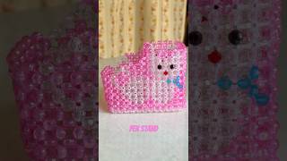Pen stand 🪡 beaded holder #viralvideo #pendtand #beads #cat #diy #shorts DM to order