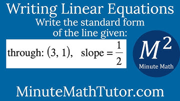 Write the standard form of the equation of the line given: through (3,1), slope=1/2