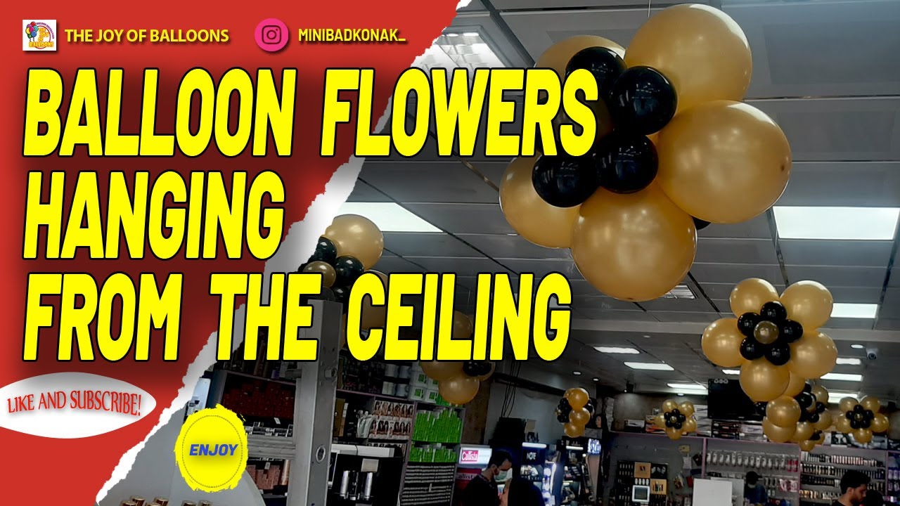 balloon decoration ideas : Balloon flowers hanging from the ceiling 