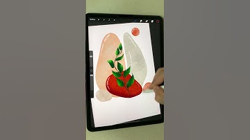 #Shorts - Leaves on the rocks Digital Art - #leafArt  | Ipad Pro M1 2021 Drawing Procreate