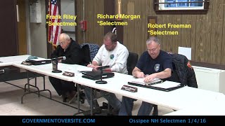 Ossipee NH Selectmen 1/4/16