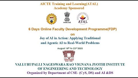 Inauguration & Day 1 - ATAL FDP on Joy of AI in Action - Rasmita Kumari Mohanty & Madhuri Nakkella