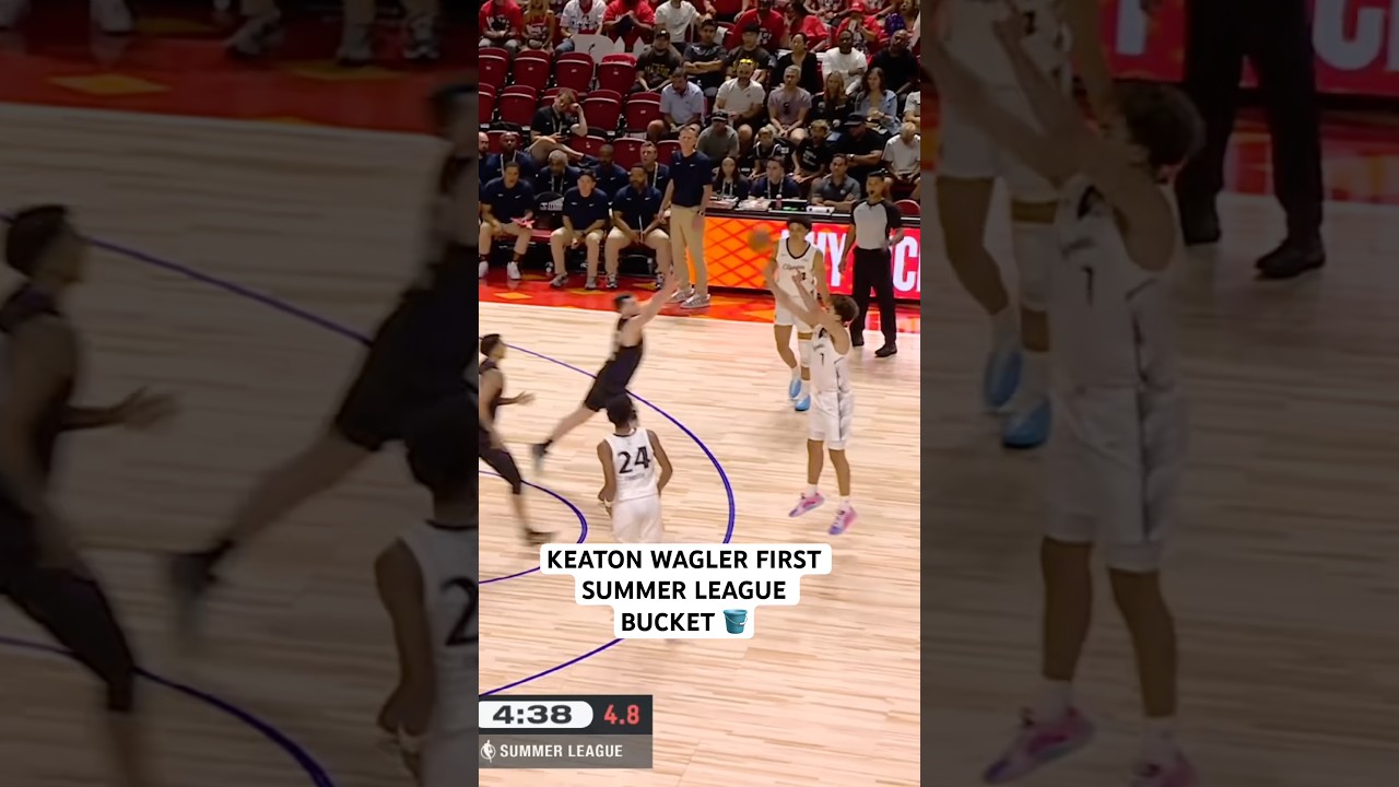 Keaton Wagler knocks down the three for his first summer league basket