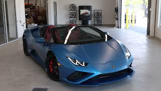 CHECK OUT This Pre-Owned 2021 Lamborghini Huracan EVO RWD Spyder in Blu Mehit!