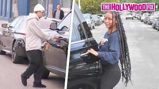 Justin Bieber & Justine Skye Grab A Quick Caffeine Fix At Community Goods Coffee In West Hollywood