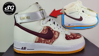 Customized Nike Air Force 1 Hi with authentic DIOR from Vintage Bag