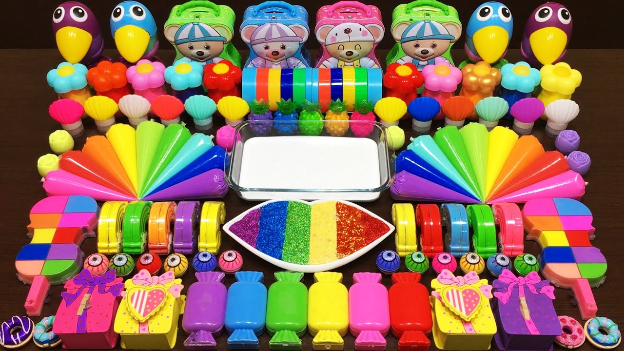 RAINBOW Slime ! Mixing Random into PIPING BAGS Slime 