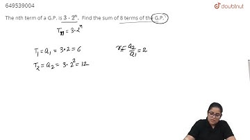 The nth term of a G.P. is 3cdot2^(n). Find the sum of 8 terms of the G.P. | CLASS 11 | SEQUENCE ...