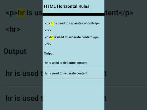 HTML Horizontal Rules
