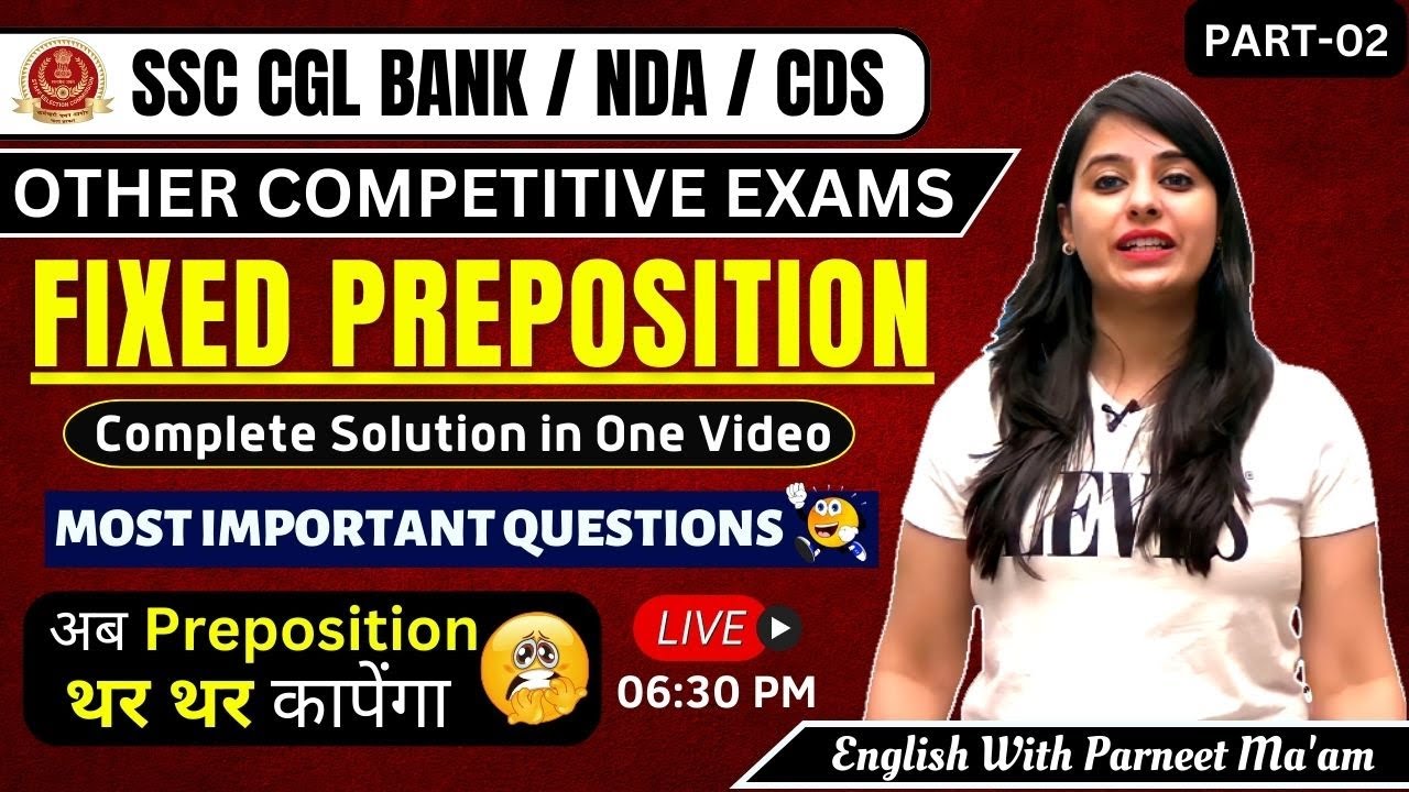 Fixed Preposition Most Important Question For SSC BANK CDS NDA Fixed Preposition Most Important Question For SSC BANK CDS NDA