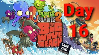 PvZ 2 Adventure Big Wave Beach  Day 16