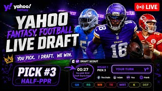 🏈 2026 Yahoo Fantasy Football LIVE Draft | Best 3rd Pick Strategy (Half-PPR 2026)