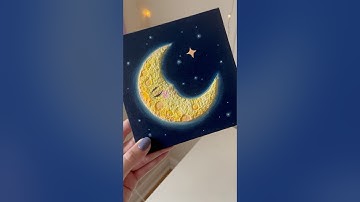 Beginner canvas craft using tissue 🧻🌜#artidea #canvasidea