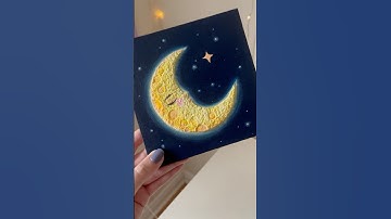 Beginner canvas craft using tissue 🧻🌜#artidea #canvasidea