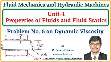 Unit-1: Fluid Statics | Problem No.6 on Dynamic Viscosity | (Fluid Mechanics and Hydraulic Machines)