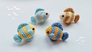 How to Crochet Cute Fish KeychainCrochet TutorialStep by StepKeychain Crochet Pattern