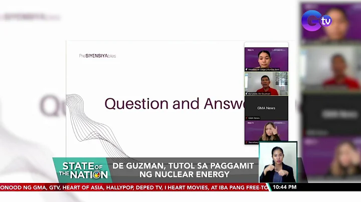 De Guzman, tutol sa paggamit ng nuclear energy | S...