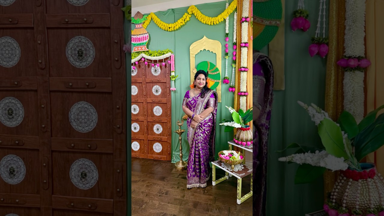 Ugadi celebrations at USA with beautiful backdrop💕