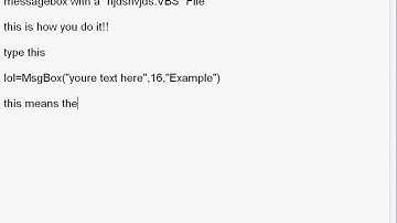 NotePad Vbs Tutorial {1} MessageBox