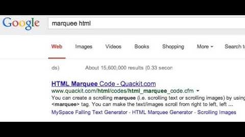 google marquee html easter egg
