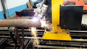 5 Axis CNC Round Pipe Cutting And Beveling Machine , hypertherm 105A