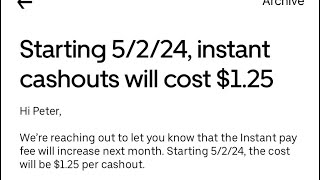 Unbelievable. Uber ups its cash out fee to $1.25 and says you can do it 6 times a day. #UberRobbery