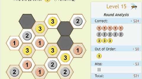 Memory Improvement Game - Moneycomb score $248