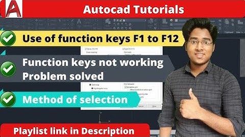 use of Autocad function keys shortcuts F1 to F12
