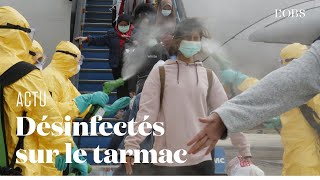 En Indonésie, les rapatriés de Wuhan désinfectés sur le tarmac de l'aéroport