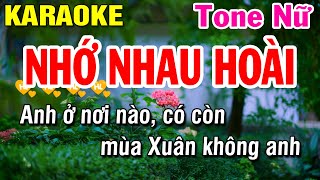 Karaoke Nhớ Nhau Hoài Nhạc Sống Tone Nữ | Huỳnh Lê