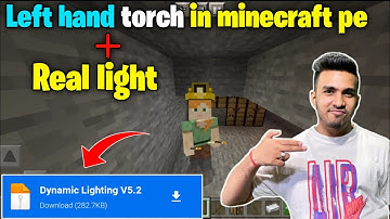 Hold torch in offhand minecraft pe + real light in Minecraft pe | Real light addon