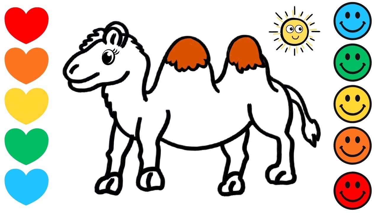 How To Draw A Cute Camel 🐪🌈✨ | Easy Animals drawing | Step by Step Art Tutorial 