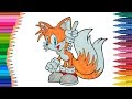 Dibujar y Colorea Sonic | Tails - Dibujos Para Niños - Learn Colors