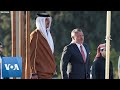 Jordans king abdullah ii welcomes emir of qatar althani