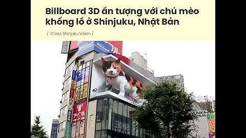 Billboard 3d quảng cáo với chú mèo khổng lồ ấn tượng ở Shinjuku Nhật Bản