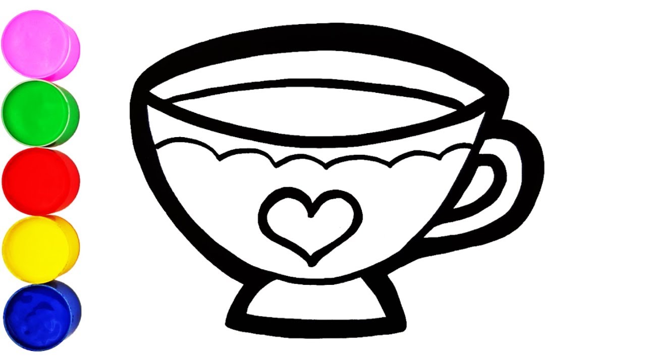 Tasse Zeichnen und Malen für Kinder Farben Lernen auf Deutsch - YouTube