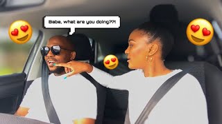 PRANK: LEADING MY HUSBAND WHILE HE DRIVES TO SEE HIS REACTION???