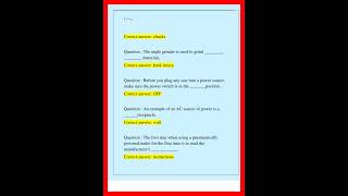NCCER MODULE 4 INTRO TO POWER TOOLS QUESTIONS AND ANSWERS